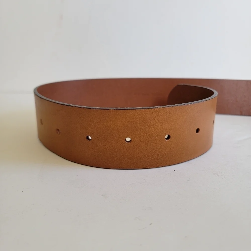& other stories Tan Leather Belt Acrylic Buckle Size XS Brown Minimalist Boho